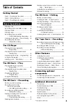 Preview for 3 page of Sony CMT-CP33MD - Micro Hi Fi Component System Operating Instructions Manual