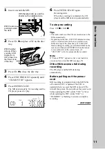 Предварительный просмотр 11 страницы Sony CMT-CP33MD - Micro Hi Fi Component System Operating Instructions Manual