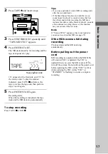 Предварительный просмотр 17 страницы Sony CMT-CP33MD - Micro Hi Fi Component System Operating Instructions Manual