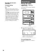 Предварительный просмотр 22 страницы Sony CMT-CP33MD - Micro Hi Fi Component System Operating Instructions Manual