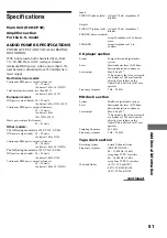 Предварительный просмотр 81 страницы Sony CMT-CP33MD - Micro Hi Fi Component System Operating Instructions Manual