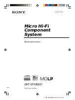 Sony CMT-CP505MD Operating Instructions Manual preview