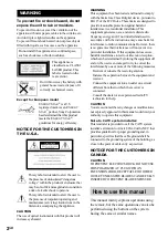 Предварительный просмотр 2 страницы Sony CMT-CQ1 - Micro Hi Fi Component System Operating Instructions Manual