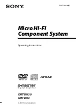 Sony CMT-DH3 Operating Instructions Manual preview