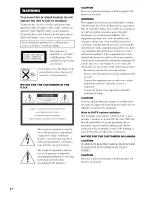 Preview for 2 page of Sony CMT-DV2D - Micro Hi Fi Component System Operating Instructions Manual