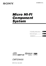 Предварительный просмотр 1 страницы Sony CMT-DX400 Operating Instructions Manual