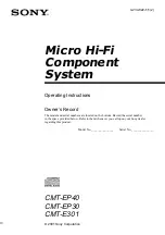 Preview for 1 page of Sony CMT-E301 Operating Instructions Manual