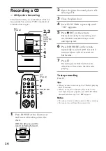 Предварительный просмотр 14 страницы Sony CMT-ED1 - Micro Hi Fi Component System Operating Instructions Manual