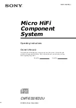 Sony CMT-ED2 - Micro Hi Fi Component System Operating Instructions Manual preview