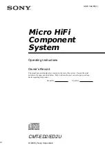 Sony CMT-ED2 - Micro Hi Fi Component System Operating Instructions Manual предпросмотр