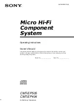 Sony CMT-EP505 - Micro Hi Fi Component System Operating Instructions Manual preview