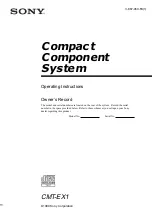 Preview for 1 page of Sony CMT-EX1 - Micro Hi Fi Component System Operating Instructions Manual