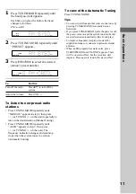 Предварительный просмотр 11 страницы Sony CMT-EX1 - Micro Hi Fi Component System Operating Instructions Manual