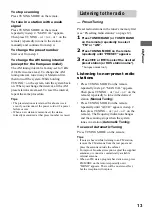 Preview for 13 page of Sony CMT-EX100 Operating Instructions Manual