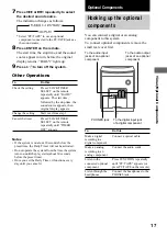 Предварительный просмотр 17 страницы Sony CMT-EX200 - Micro Hi Fi Component System Operating Instructions Manual