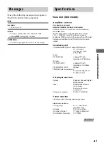 Предварительный просмотр 21 страницы Sony CMT-EX200 - Micro Hi Fi Component System Operating Instructions Manual