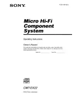 Preview for 1 page of Sony CMT-EX22 - Micro Hi Fi Component System Operating Instructions Manual