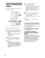 Preview for 8 page of Sony CMT-EX22 - Micro Hi Fi Component System Operating Instructions Manual