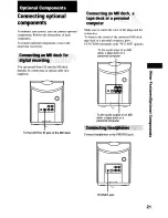 Предварительный просмотр 21 страницы Sony CMT-EX22 - Micro Hi Fi Component System Operating Instructions Manual