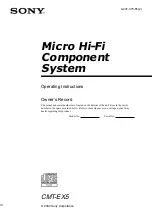 Preview for 1 page of Sony CMT-EX5 - Micro Hi Fi Component System Operating Instructions Manual