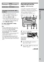 Preview for 13 page of Sony CMT-F3MD Operating Instructions Manual