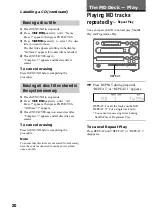 Preview for 20 page of Sony CMT-F3MD Operating Instructions Manual