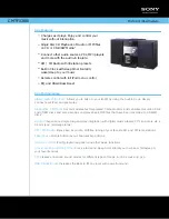 Sony CMT-FX300i Marketing Specifications preview