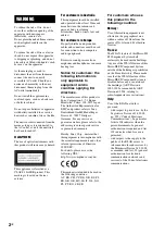 Preview for 2 page of Sony CMT-G2BNIP Operating Instructions Manual