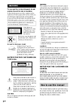 Предварительный просмотр 2 страницы Sony CMT-GP5 - Micro Hi Fi Component System Operating Instructions Manual