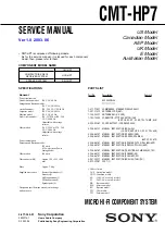 Sony CMT-HP7 - Executive Microsystem Service Manual предпросмотр