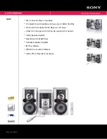 Preview for 1 page of Sony CMT-HPR99XM Marketing Specifications