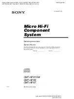 Предварительный просмотр 1 страницы Sony CMT-HPX10W - Micro Hi Fi Component System Operating Instructions Manual