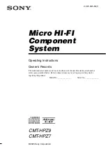 Preview for 1 page of Sony CMT-HPZ9 - Micro Hi Fi Component System Operating Instructions Manual