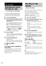 Preview for 22 page of Sony CMT-HPZ9 - Micro Hi Fi Component System Operating Instructions Manual