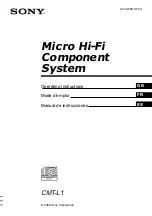 Preview for 1 page of Sony CMT-L1 - Micro Hi Fi Component System Operating Instructions Manual