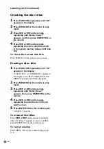 Preview for 14 page of Sony CMT-L1 - Micro Hi Fi Component System Operating Instructions Manual