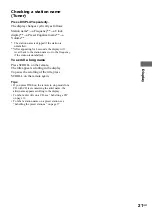 Preview for 21 page of Sony CMT-L1 - Micro Hi Fi Component System Operating Instructions Manual