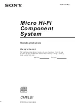 Sony CMT-LS1 - Micro Hi Fi Component System Operating Instructions Manual preview