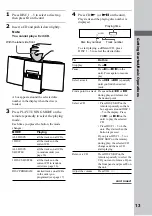 Preview for 13 page of Sony CMT-LS1 - Micro Hi Fi Component System Operating Instructions Manual