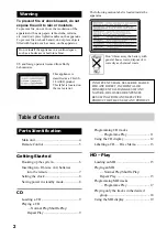 Preview for 2 page of Sony CMT-M100 Operating Instructions Manual