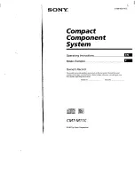 Sony CMT-M11C - Compact Component System Operating Instructions Manual preview