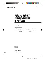 Sony CMT-M70 Primary Operating Instructions Manual предпросмотр