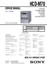 Preview for 3 page of Sony CMT-M70 Primary Service Manual