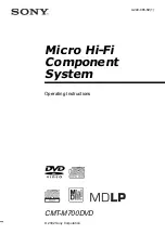 Sony CMT-M700DVD Operating Instructions Manual preview