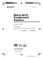 Предварительный просмотр 1 страницы Sony CMT-M90DVD - Micro Hi Fi Component System Operating Instructions Manual