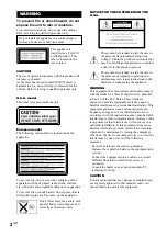 Предварительный просмотр 2 страницы Sony CMT-M90DVD - Micro Hi Fi Component System Operating Instructions Manual