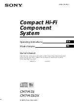 Sony CMT-MD1 - Micro Hi Fi Component System Operating Instructions Manual preview