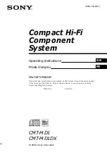 Предварительный просмотр 1 страницы Sony CMT-MD1 - Micro Hi Fi Component System Operating Instructions Manual