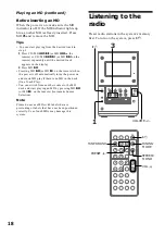 Предварительный просмотр 18 страницы Sony CMT-MD1 - Micro Hi Fi Component System Operating Instructions Manual