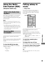 Предварительный просмотр 49 страницы Sony CMT-MD1 - Micro Hi Fi Component System Operating Instructions Manual